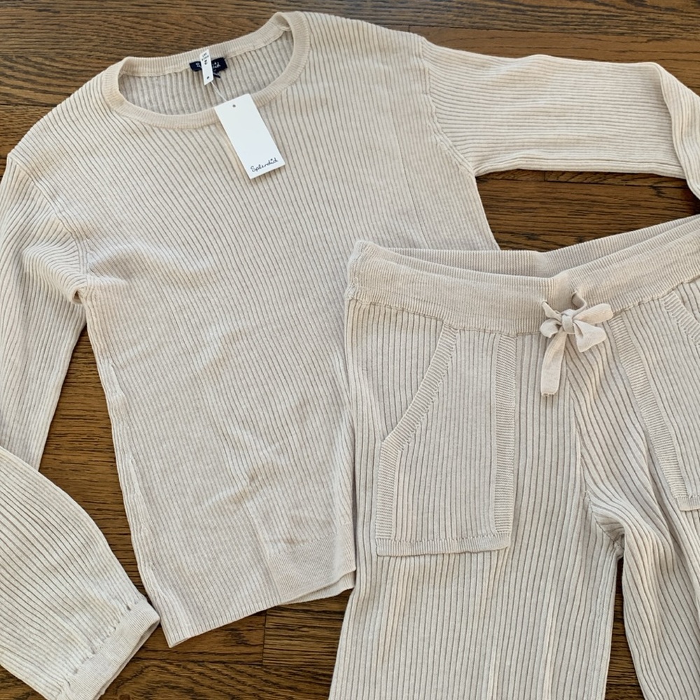 Splendid Cream Ribbed Knit Set - Picture 2 of 3